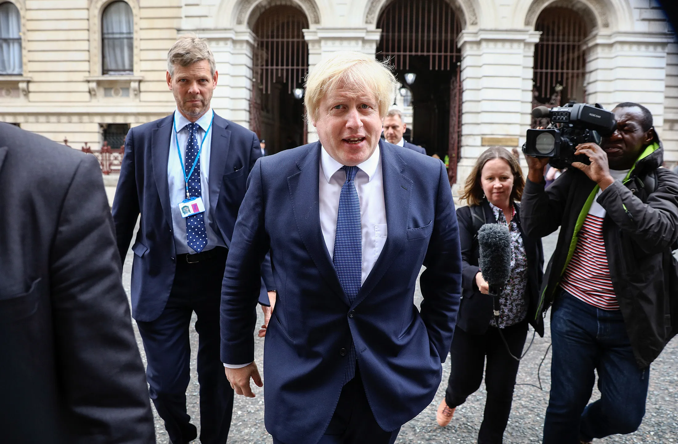 Boris Johnson, U.K. foreign secretary outside the foreign office in London.
