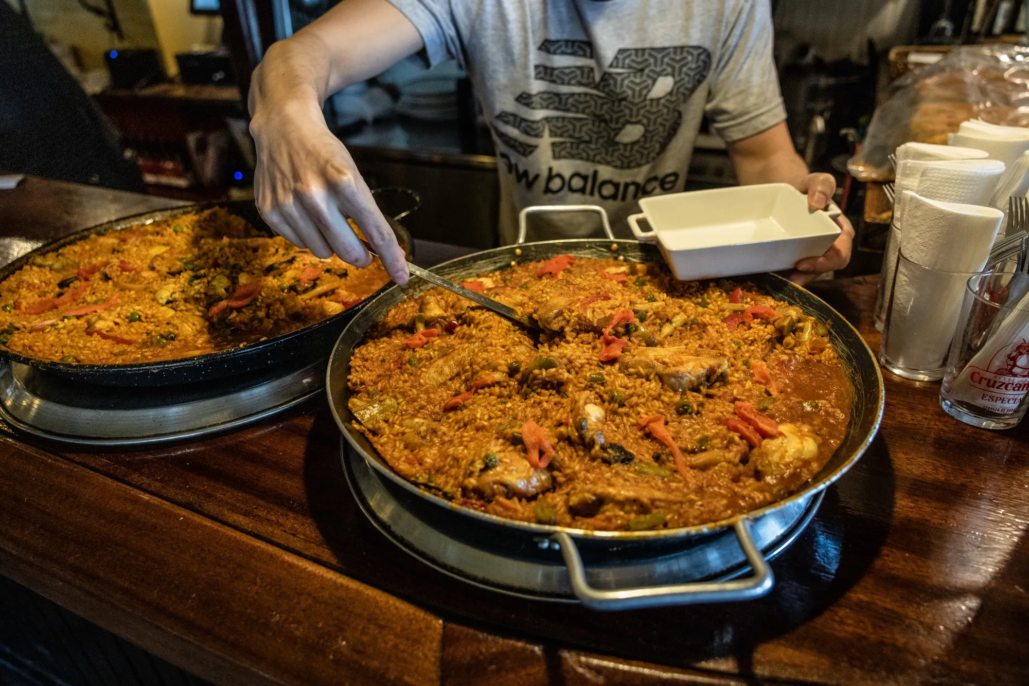 Paella served at a restaurant in Malaga, Spain.