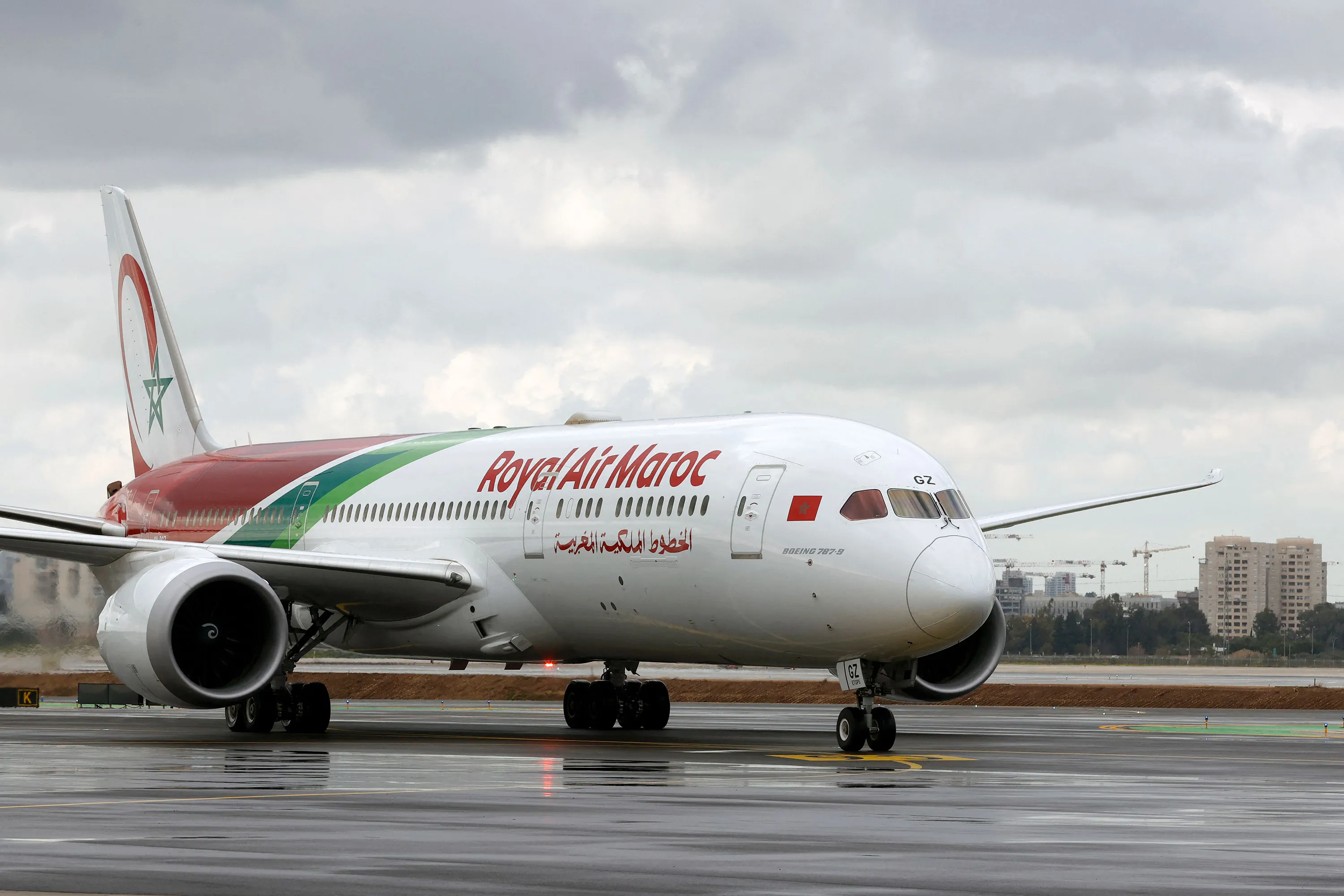 A Royal Air Maroc aircraft at Ben Gurion Airport in Lod, Israel.