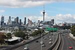 Vehicles travel along a road in Auckland, New Zealand&nbsp;on&nbsp;April 11.