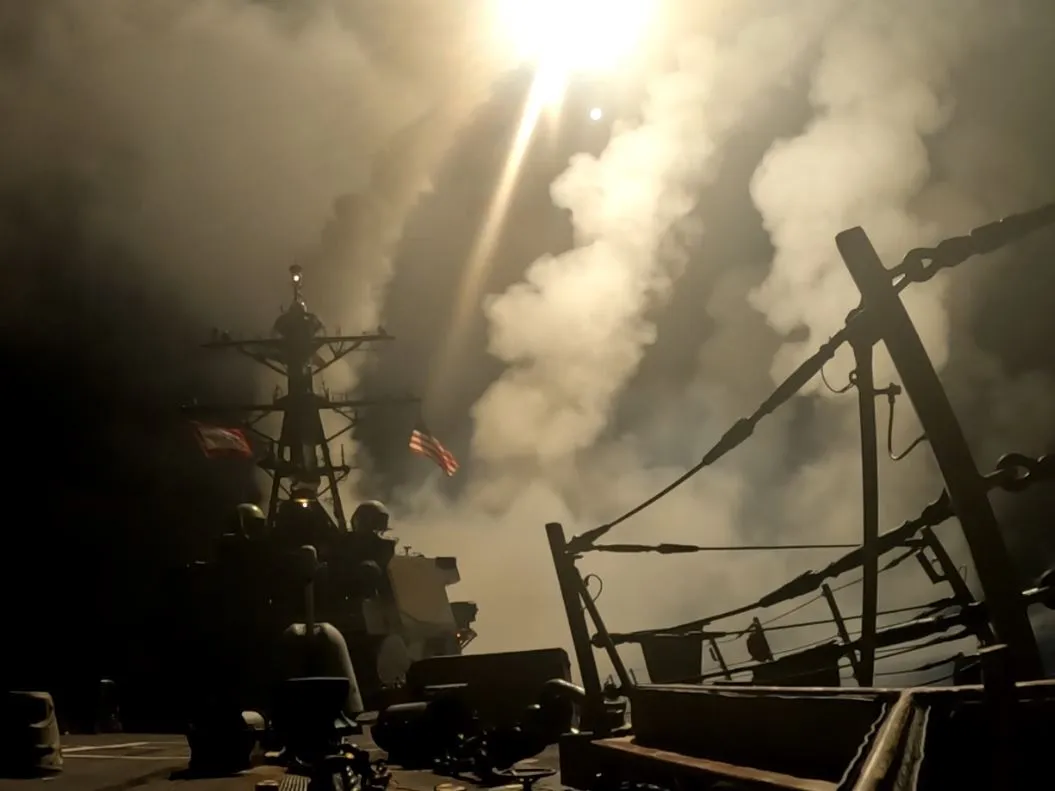 US Central Command forces carry out airstrikes against Iranian-backed Houthi targets across Yemen, in this handout photo provided by CENTCOM, on March 15.