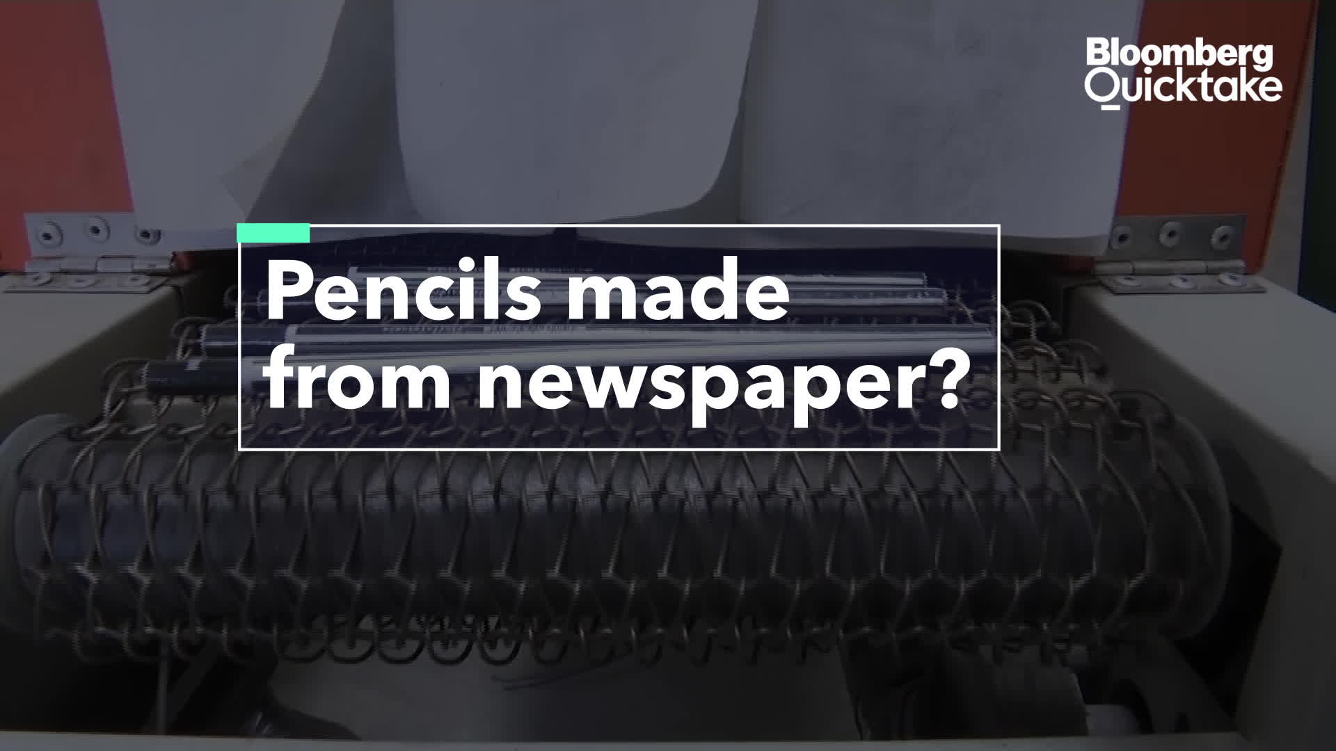 Watch These Pencils Are Made From Newspapers Bloomberg