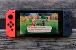 Animal Crossing on a Nintendo Switch game console.