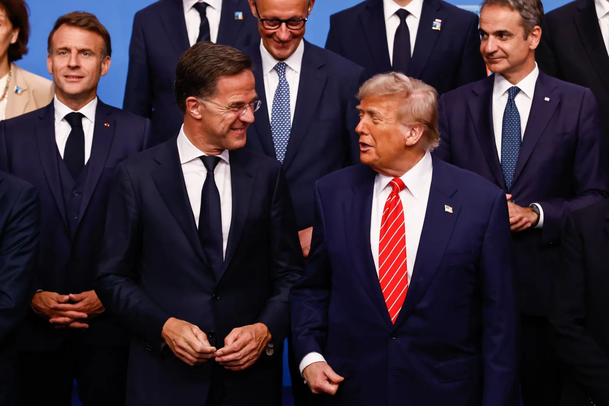 Mark Rutte, left, and Donald Trump, during the NATO summit in The Hague.