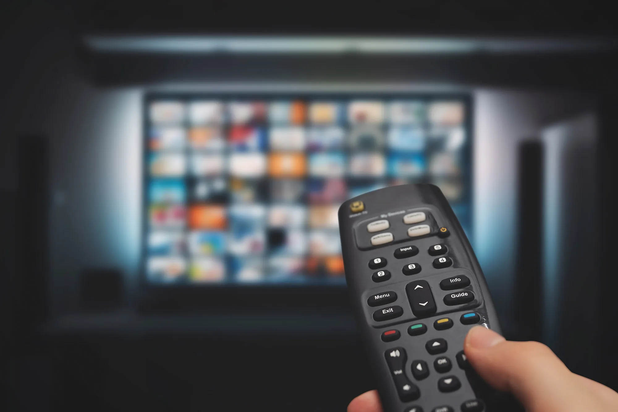 VOD service on television. TV streaming concept