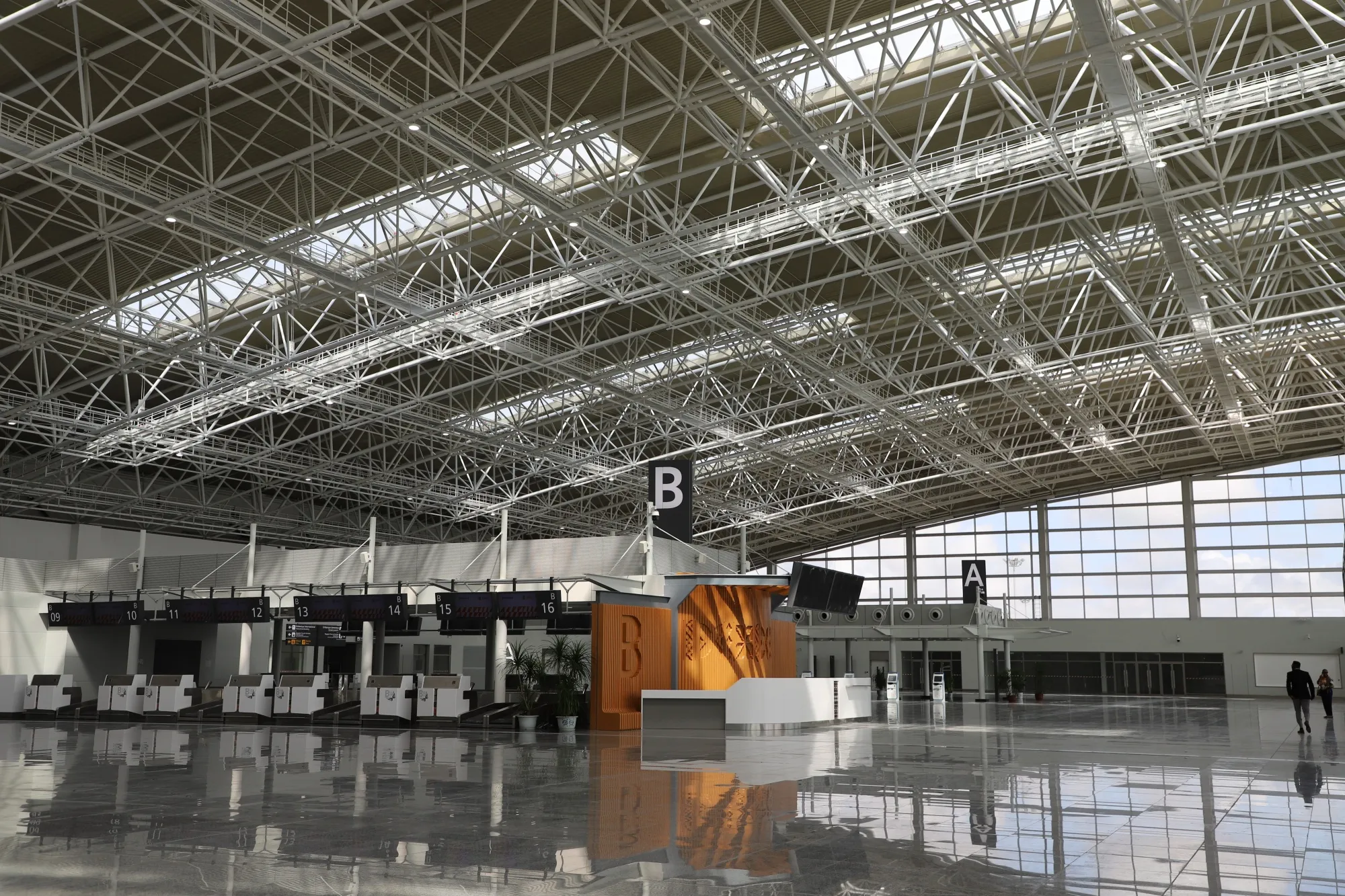 The departures hall at the new Dr. Antonio Agostinho Neto Airport in Luanda, Angola.