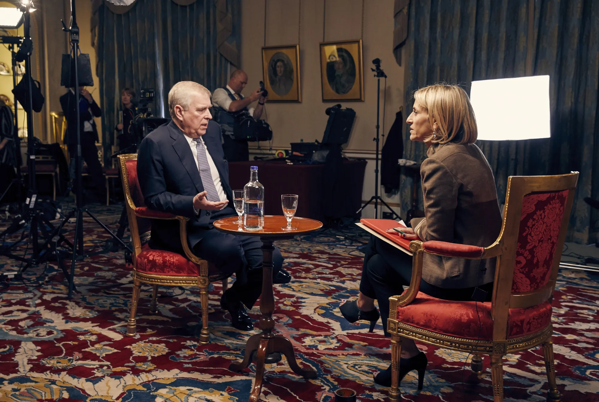 HRH Prince Andrew Duke of York speaks to Emily Maitlis during a BBC interview on Nov. 16.