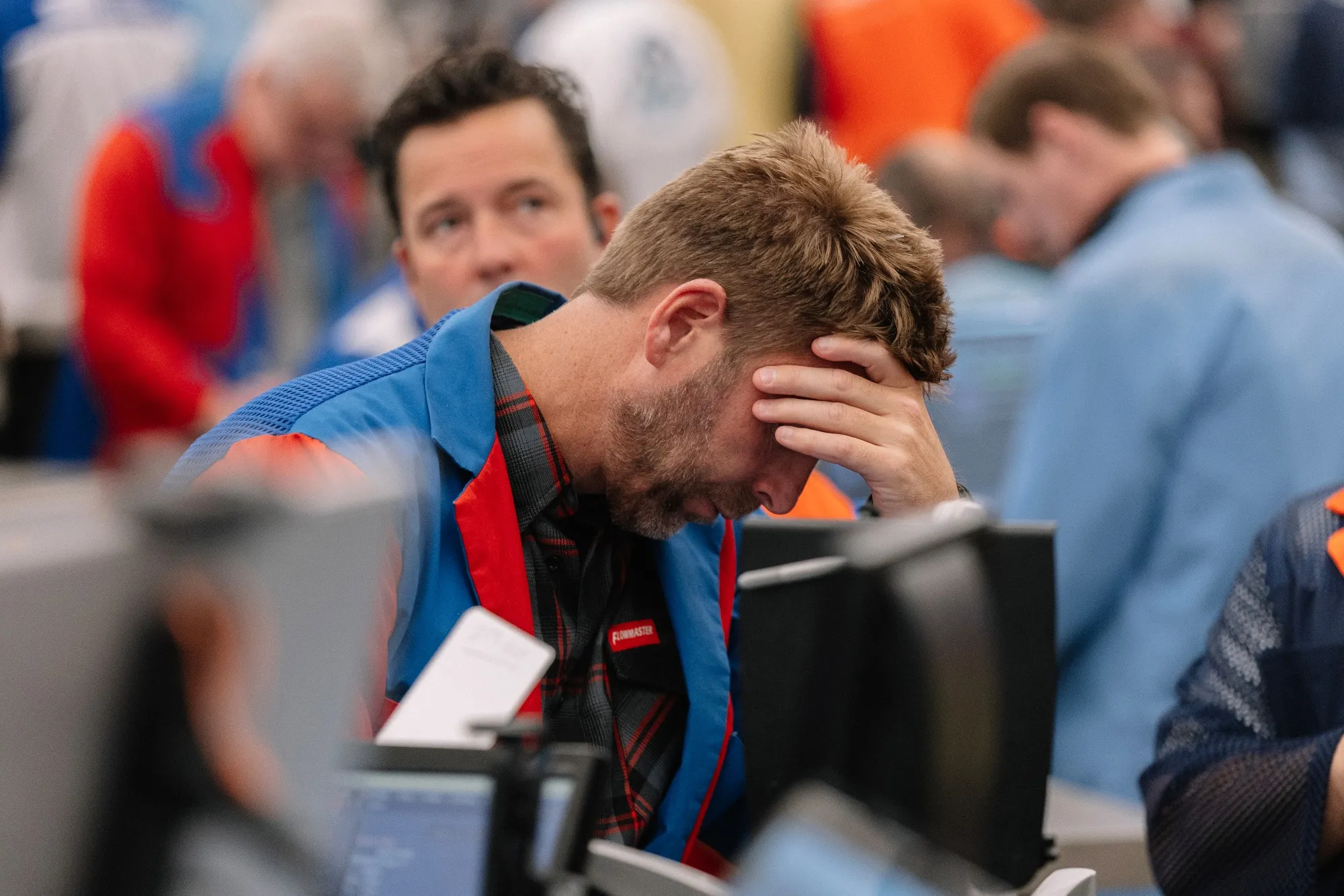 Traders at the Cboe Global Markets exchange in Chicago in April.