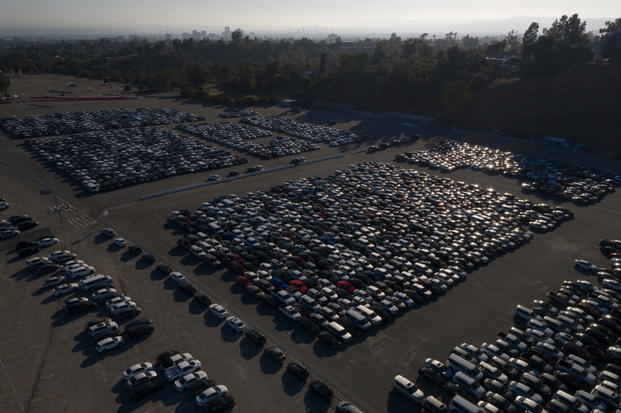 Rental Cars Stored At Dodger Stadium During Coronavirus Pandemic