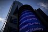 Morgan Stanley digital signage is displayed on the exterior of the company's headquarters in New York, U.S.