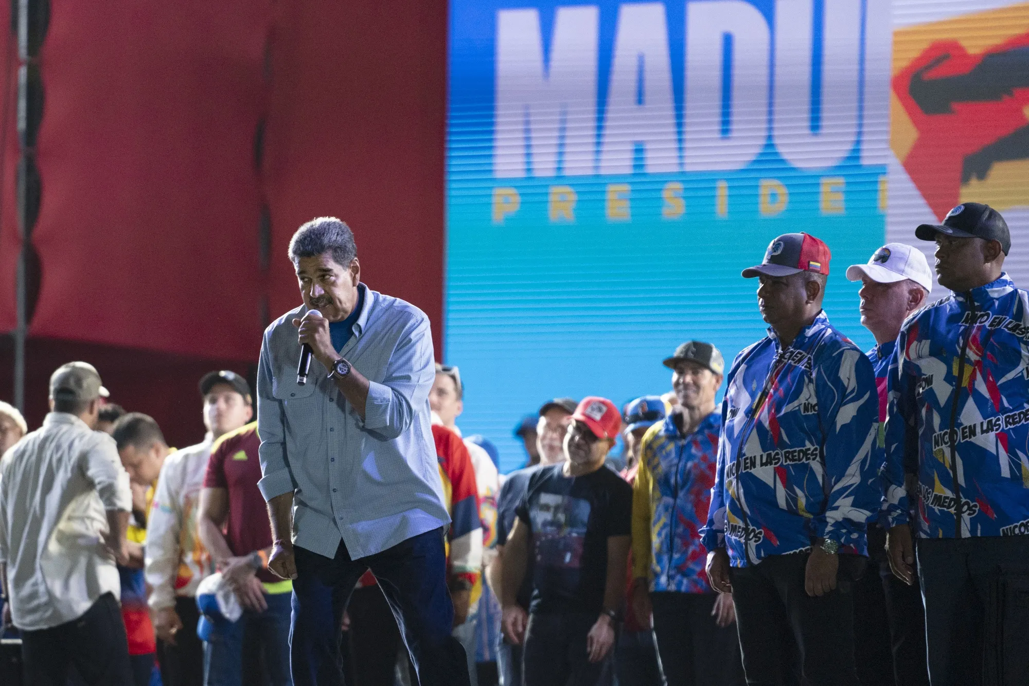 Nicolás Maduro habla durante un evento de campaña en Caracas, el 25 de julio.