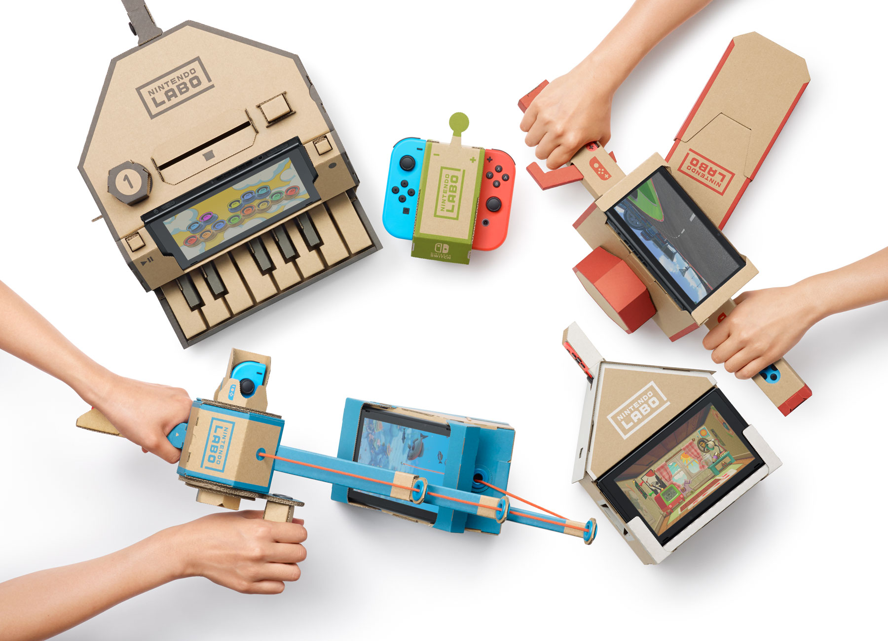 Cardboard accesories for the Switch console by Nintendo Labo.