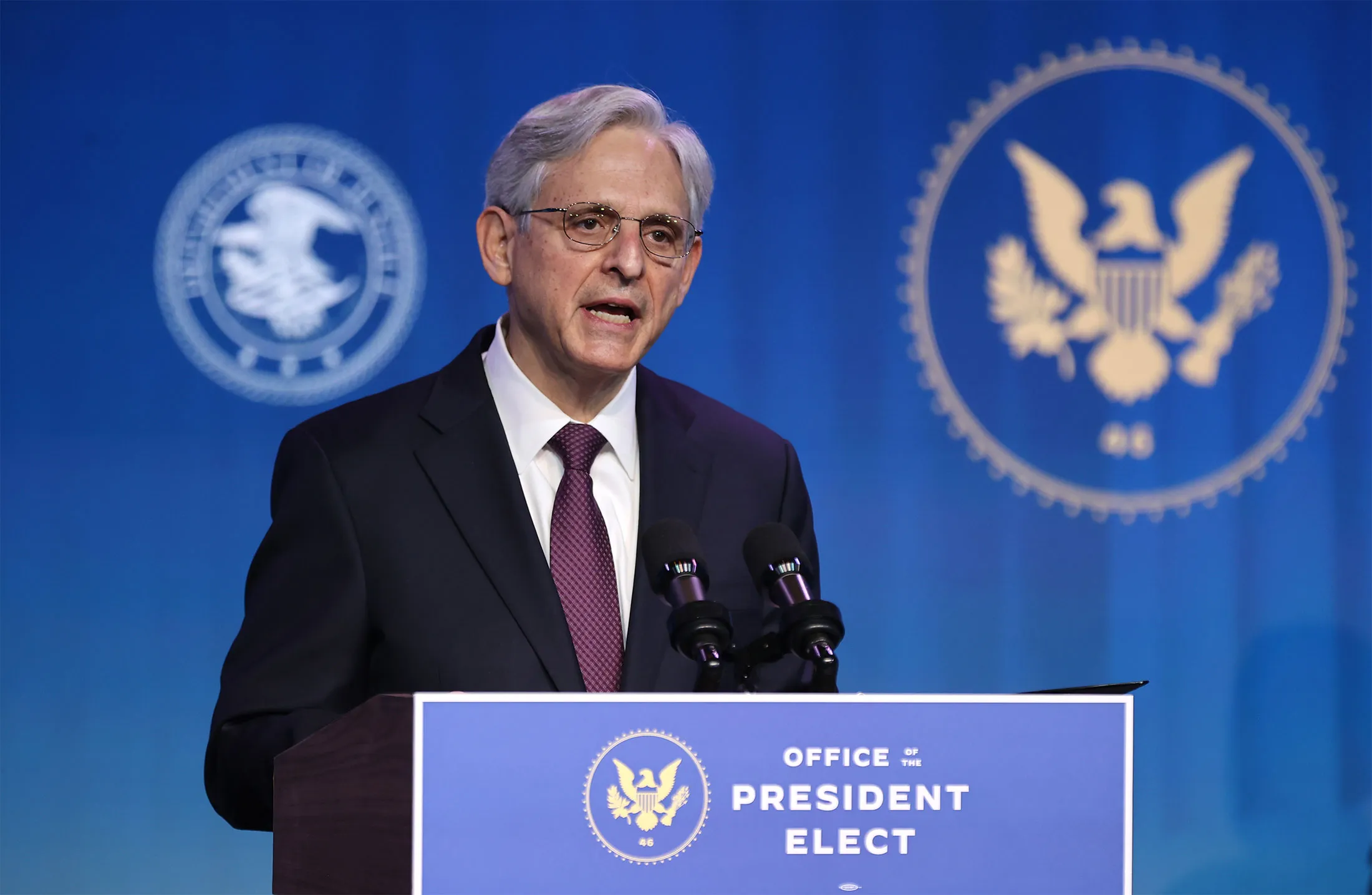 Merrick Garland speaks after being nominated to be U.S. attorney general by Joe Biden&nbsp;in Wilmington, Delaware, on Jan. 7.