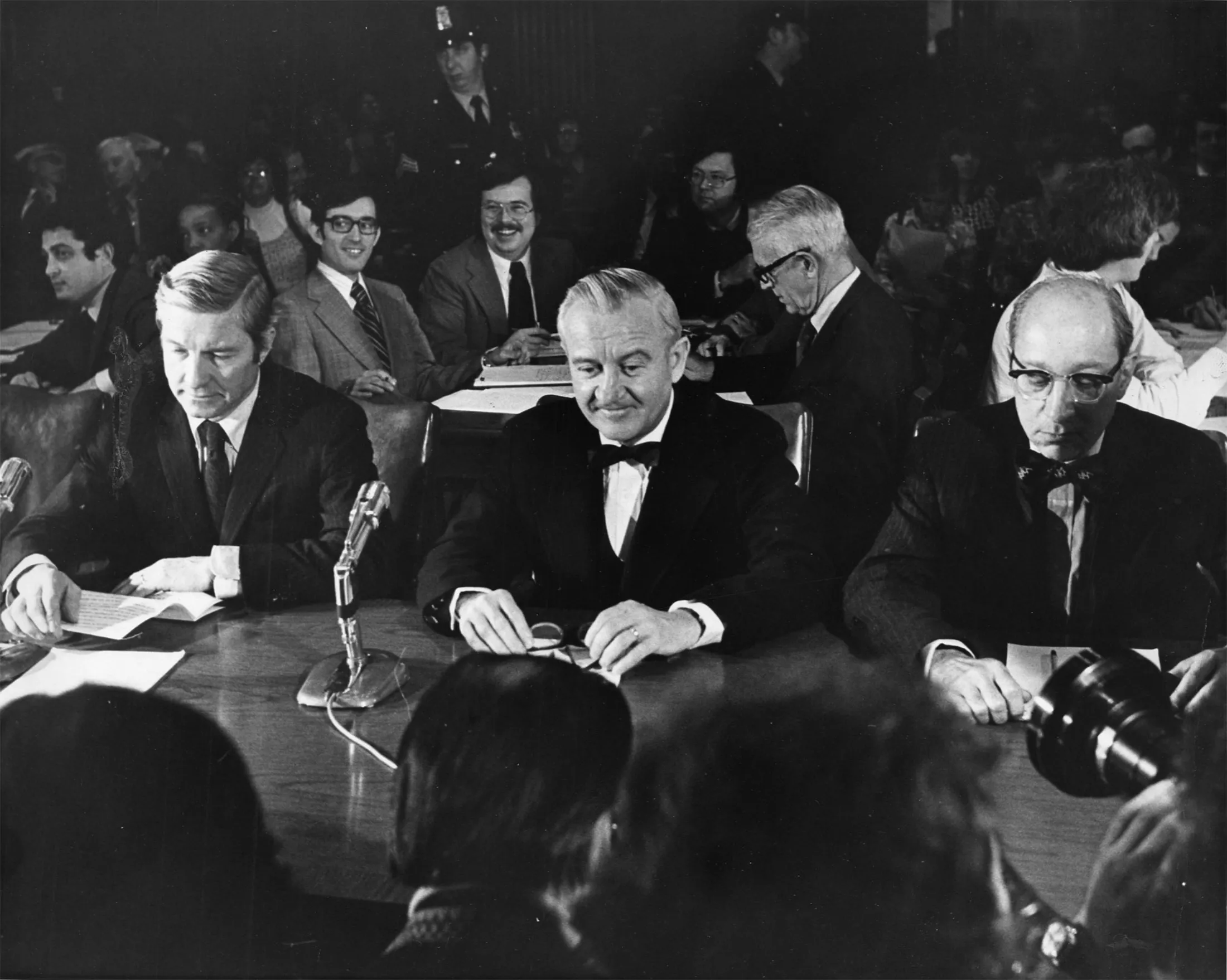 John Paul Stevens, center, at his confirmation hearing on Dec. 8, 1975.