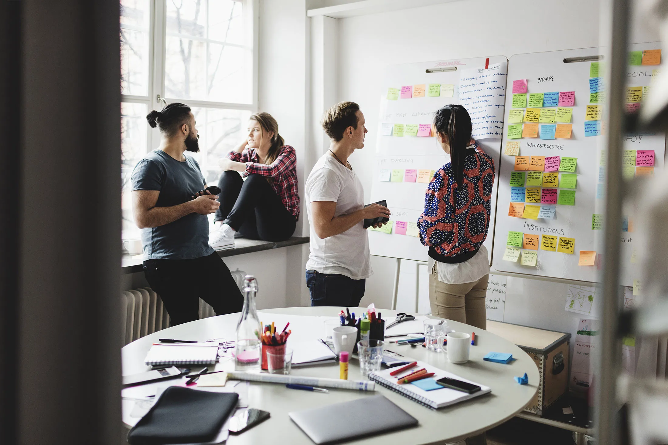 Businesspeople at boardroom in creative office