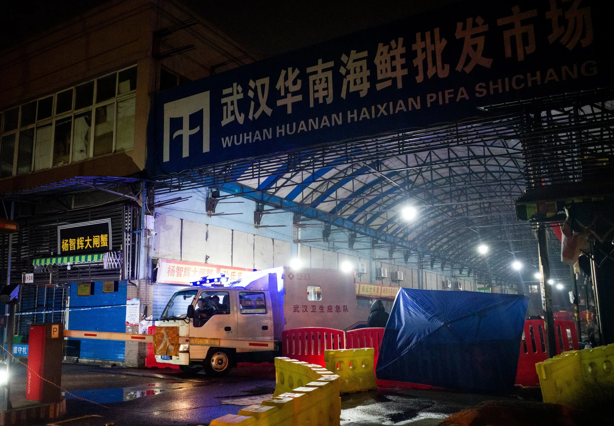The Huanan Seafood Wholesale Market in Wuhan, Hubei Province.
