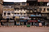 Stores are closed during a lockdown in New Delhi on April 23.