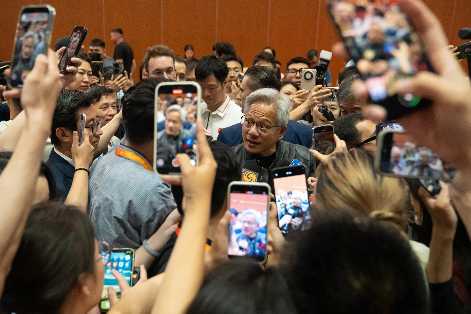 Jensen Huang during the China International Supply Chain Expo in Beijing.