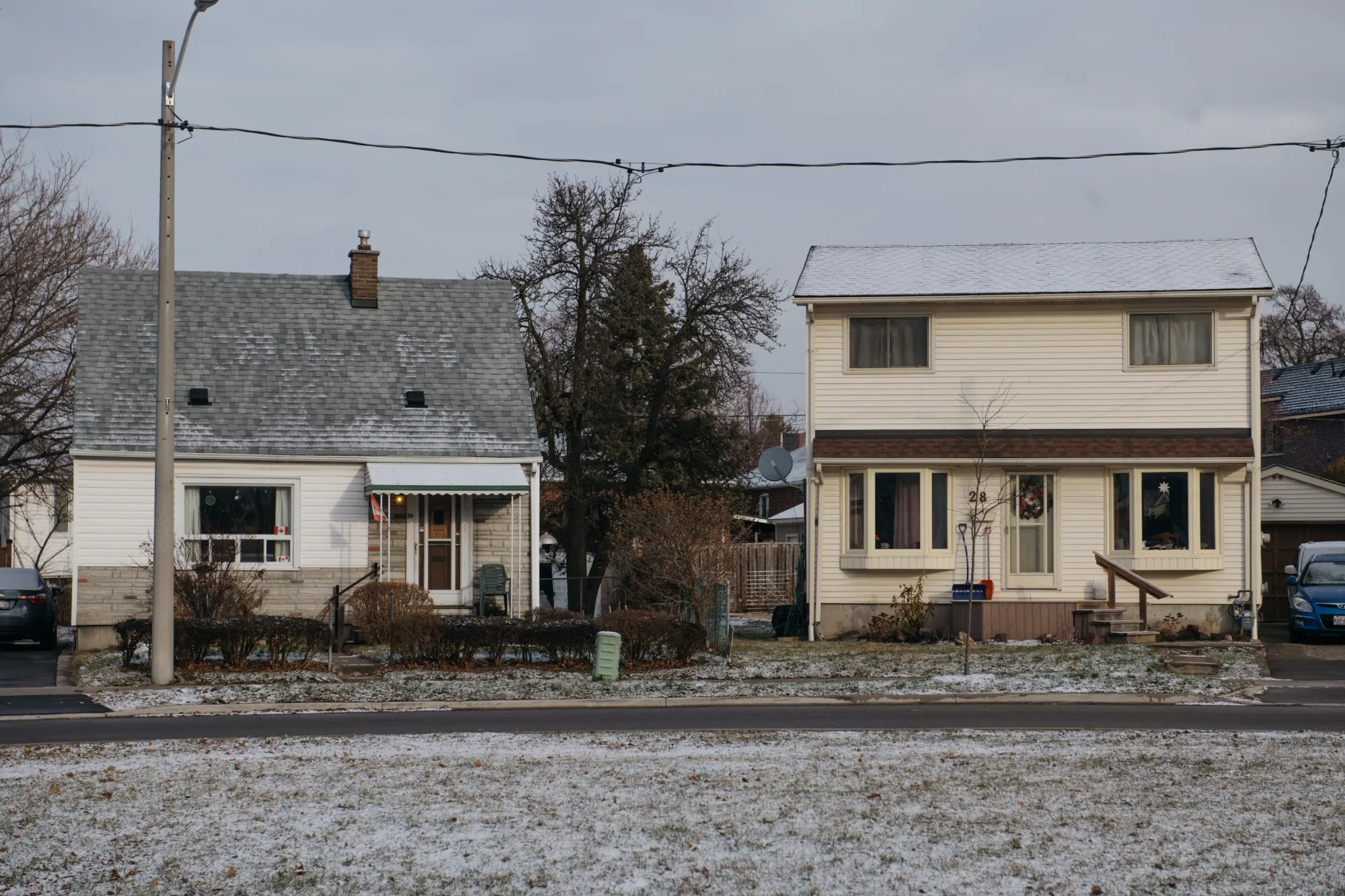 Houses in the Topham Park neighborhood of Toronto.