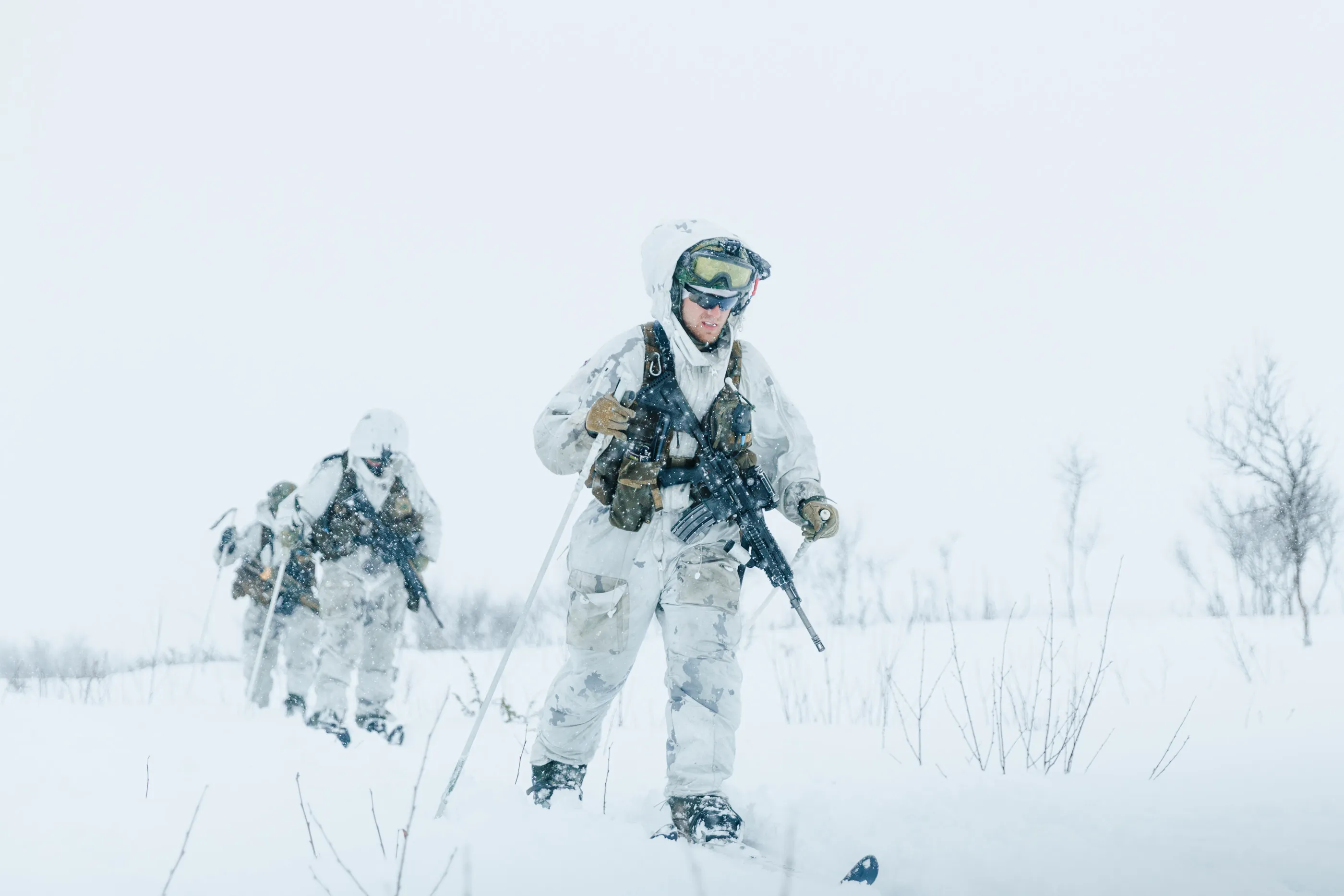 Norwegian soliders training in Arctic conditions.
