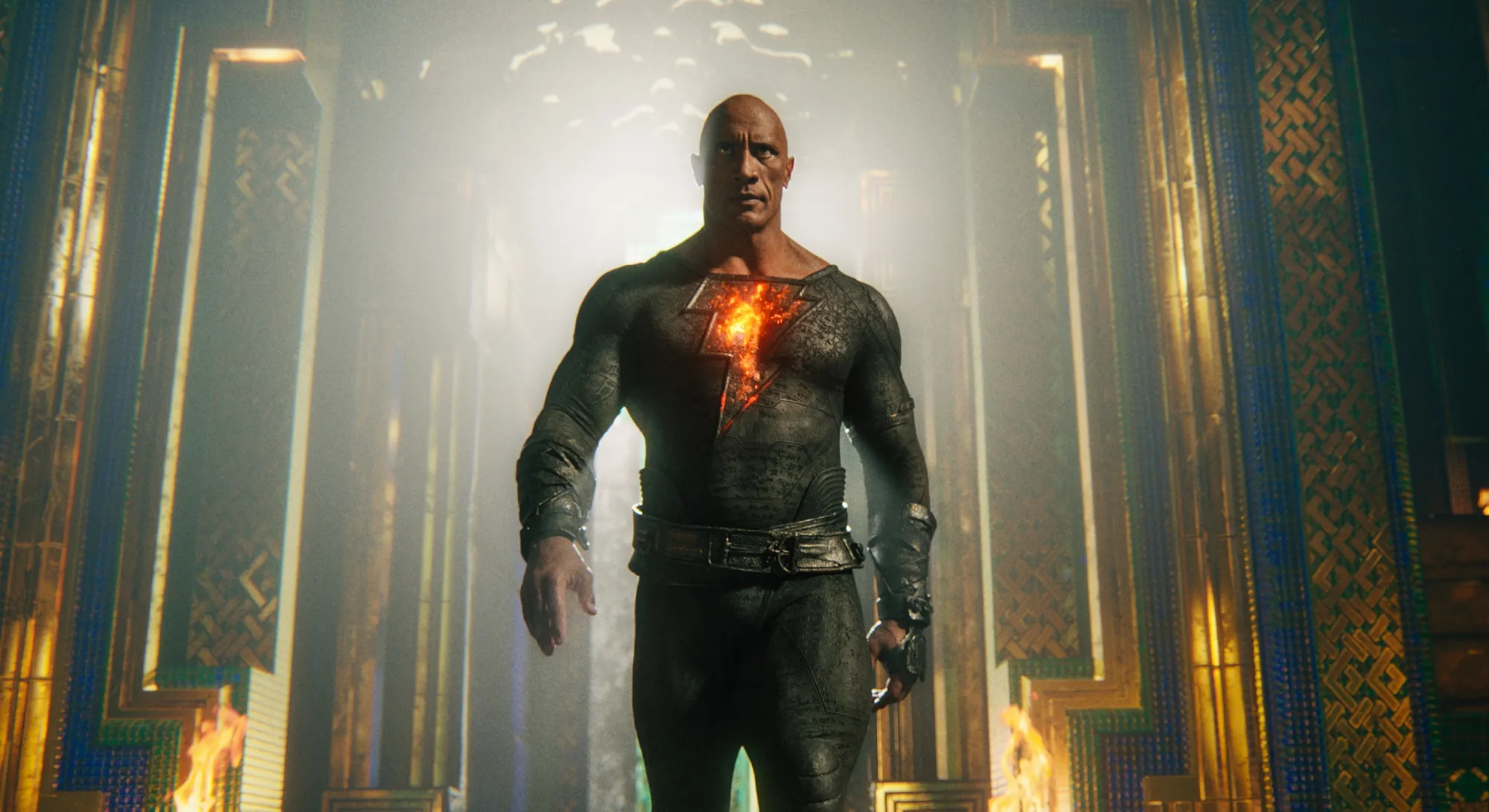 This image released by Warner Bros. Pictures shows Dwayne Johnson in a scene from "Black Adam."

Warner Bros. Pictures/AP