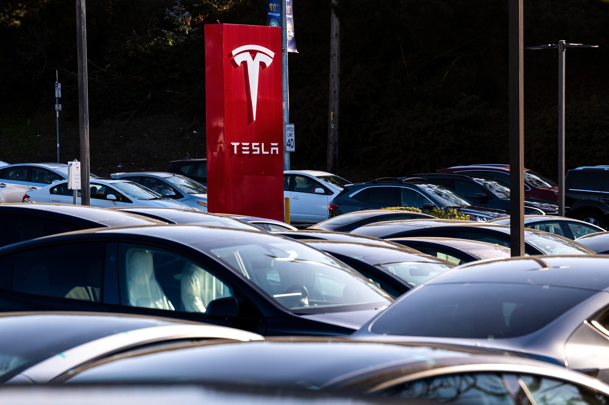 A Tesla store in Colma, California, US, on Thursday, Oct. 17, 2024. Tesla Inc. is scheduled to release earnings figures on October 23.