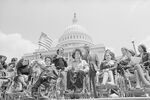 Protesters lobbying for an “Equal Rights Proclamation” for&nbsp;disabled people&nbsp;at the U.S. Capitol&nbsp;in 1972. Among their demands were curb cuts at street corners and better access to public transit. The Americans with Disabilities Act mandated curb cuts in 1990.
