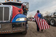 The People's Convoy Truckers Drive Around The Washington Beltway