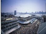 Opening day for South Street Seaport in 1983.