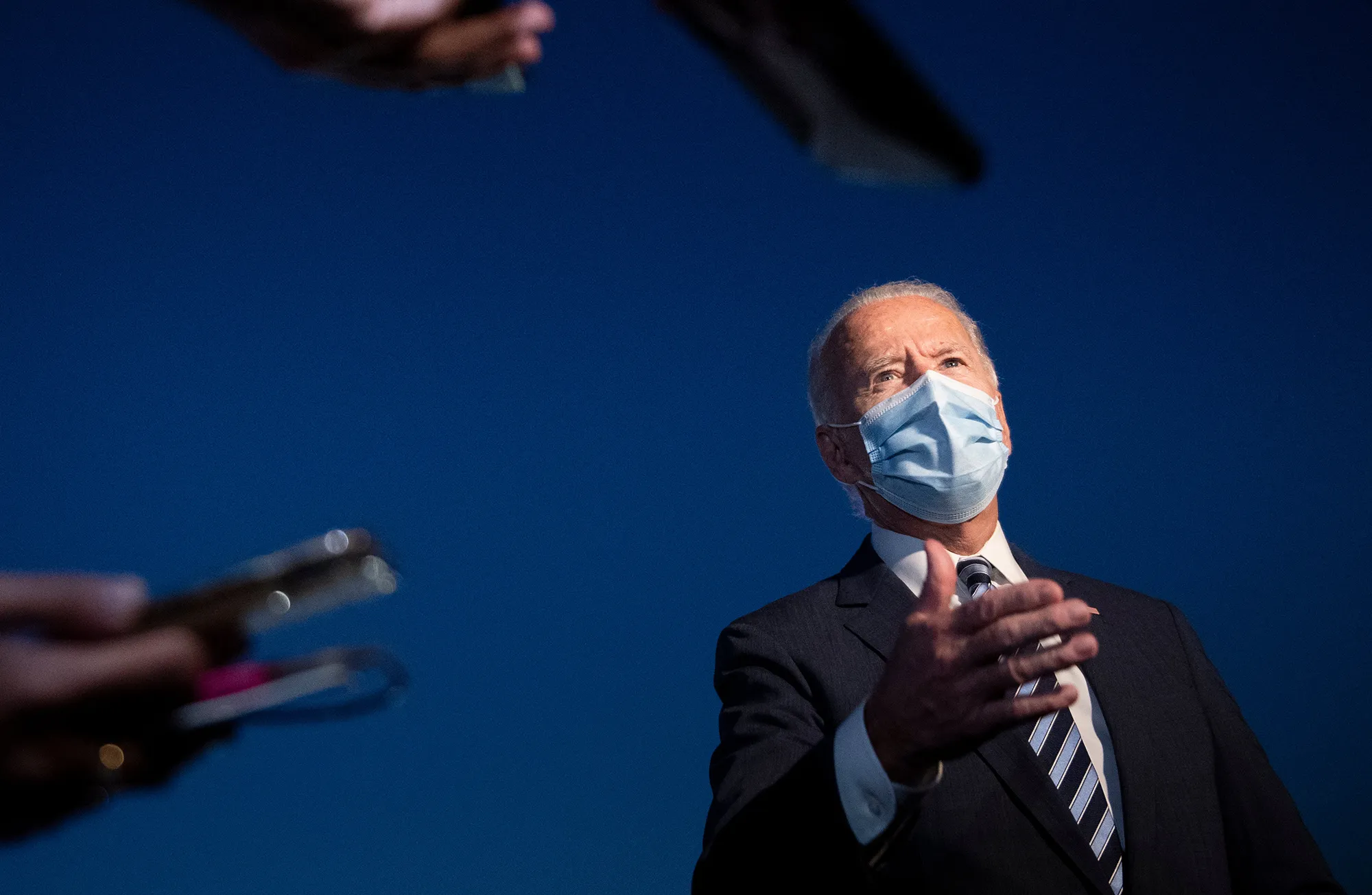 Joe Biden speaks to the media in Hagerstown, Maryland on Oct. 6.&nbsp;