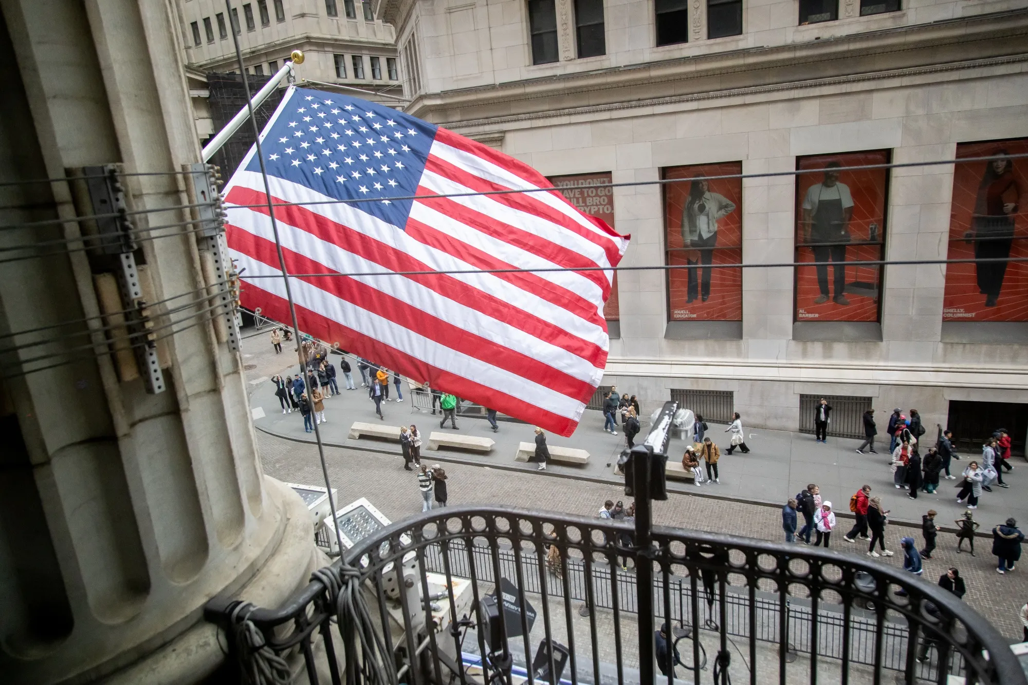 Pedestrians near the New York Stock Exchange.