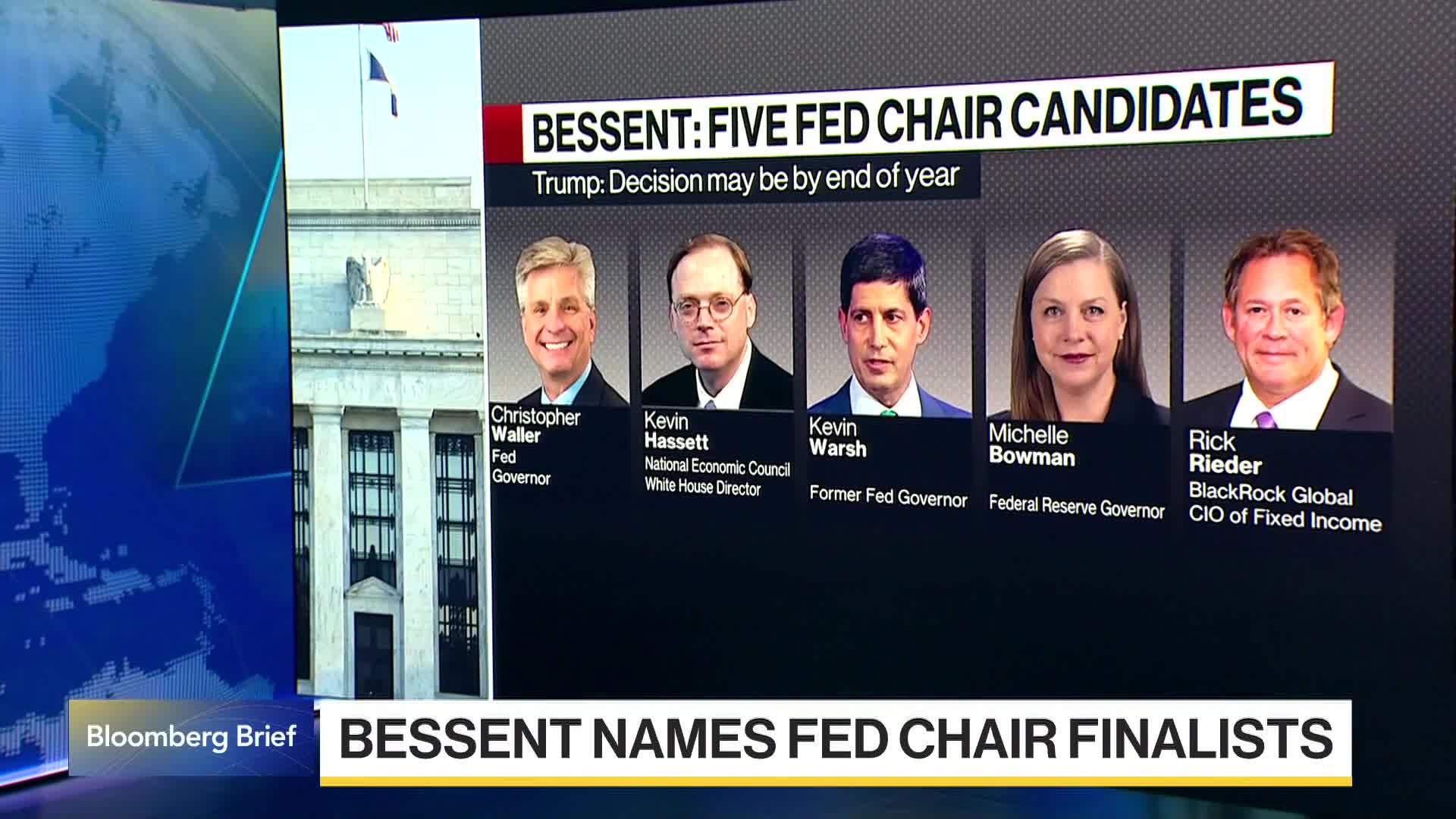 Bessent Names Five Finalists for Fed Chair; Trump Decision Expected This Year