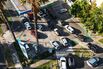 Motorists queue at a gas station in Santiago.