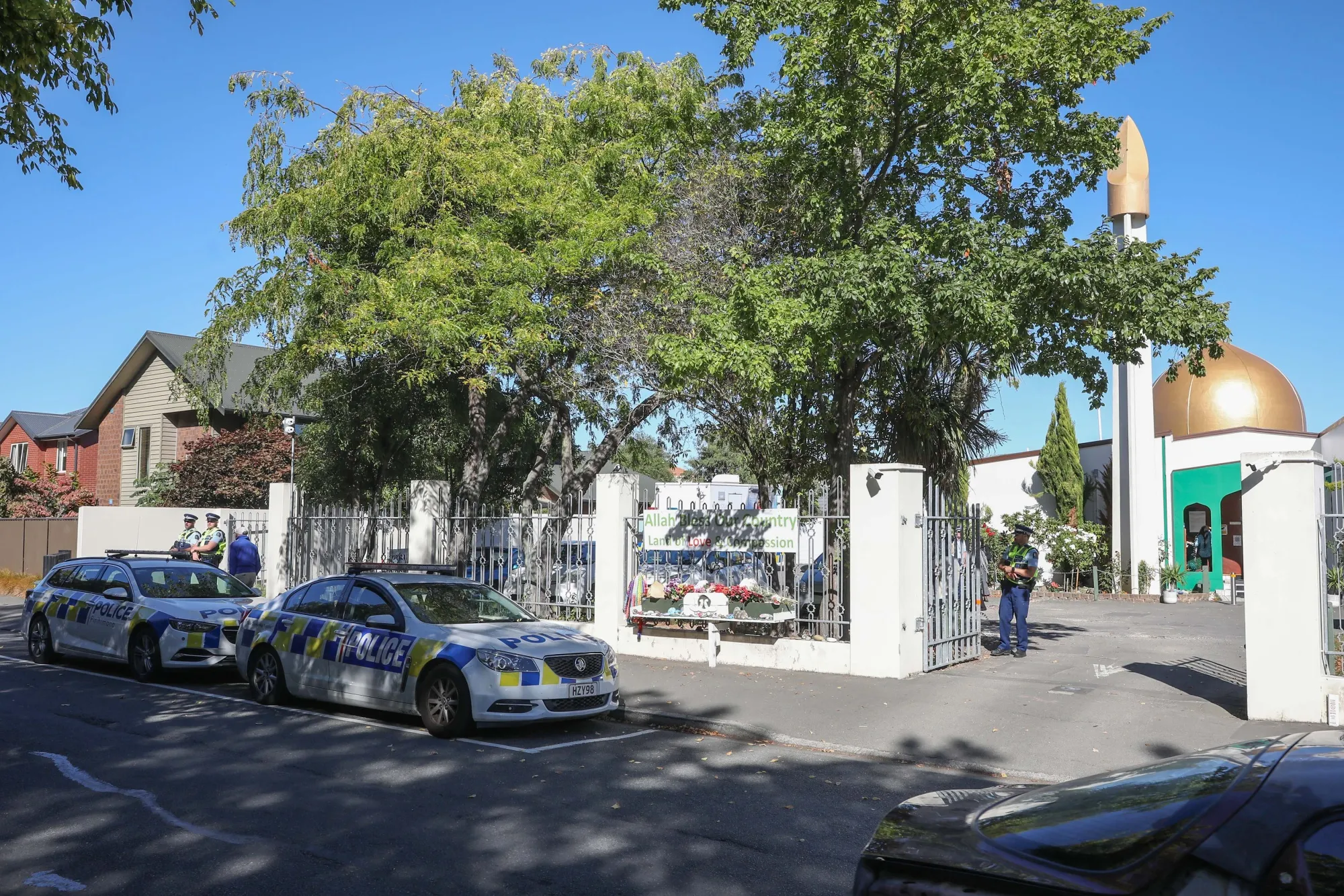 Outside Al Noor Mosque in Christchurch on March 13.