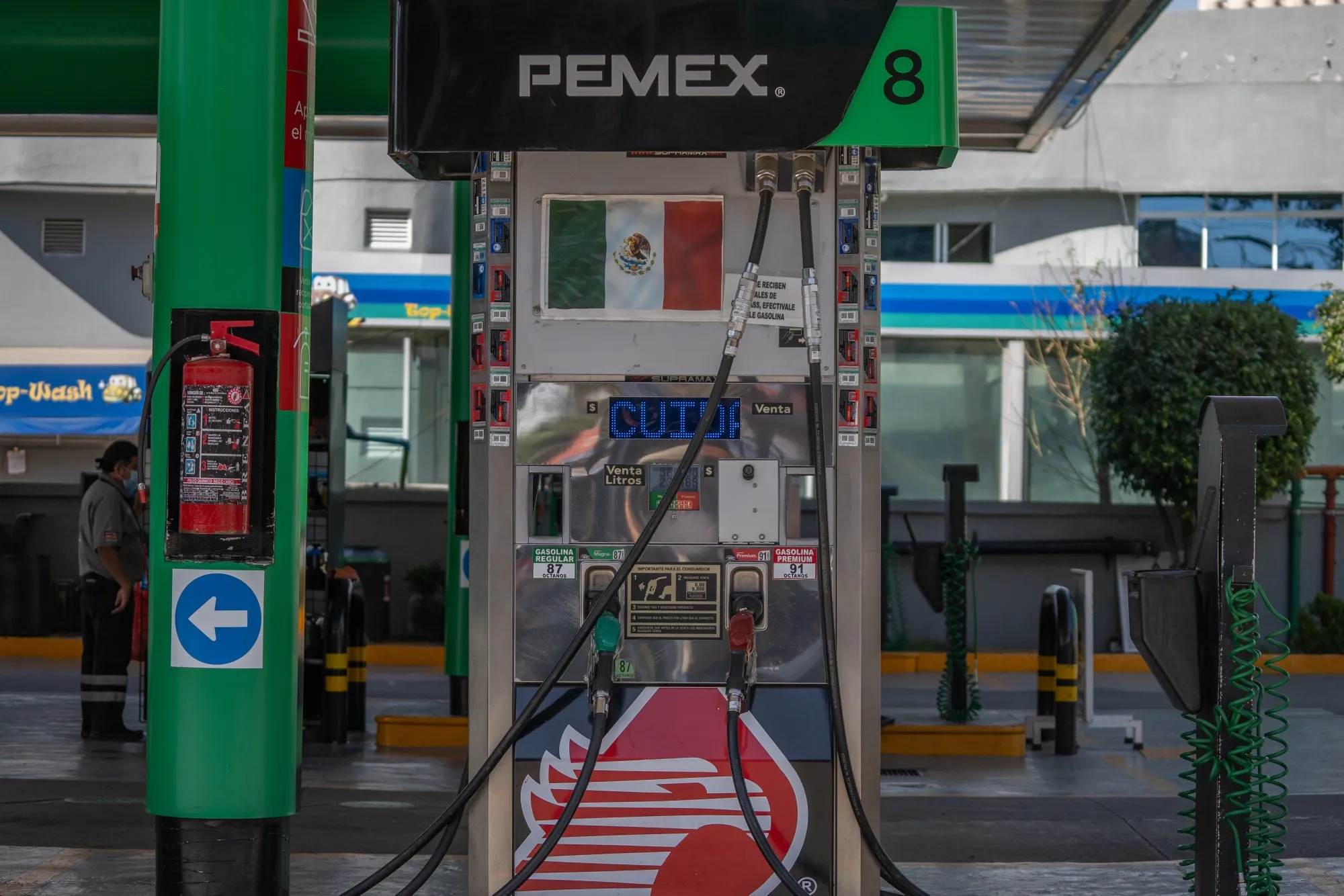 A fuel pump at a Petroleos Mexicanos (Pemex) gas station in Mexico City, Mexico, on Thursday, March 10, 2022.