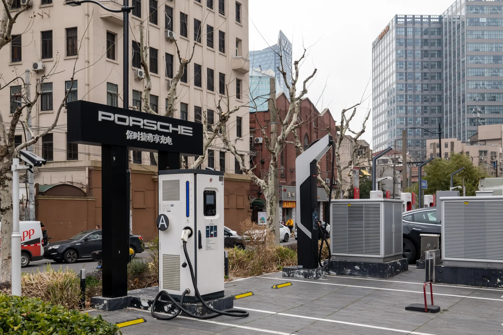 A Porsche Premium charging station in Shanghai.