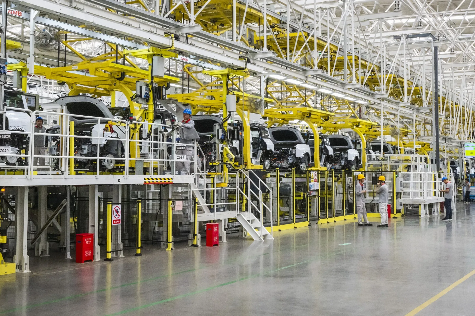 Employees working last month on the assembly line at Chery Automobile in Wuhu, China.