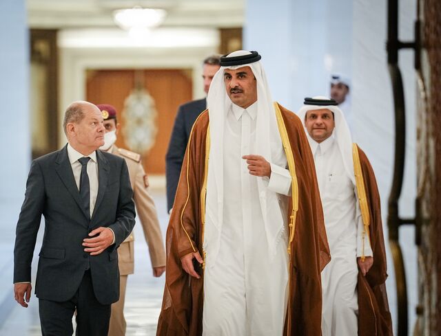 German Chancellor Scholz and the Emir of Qatar