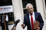 Peter Navarro speaks to members of the media after leaving federal court in Washington, D.C., on June 3. 