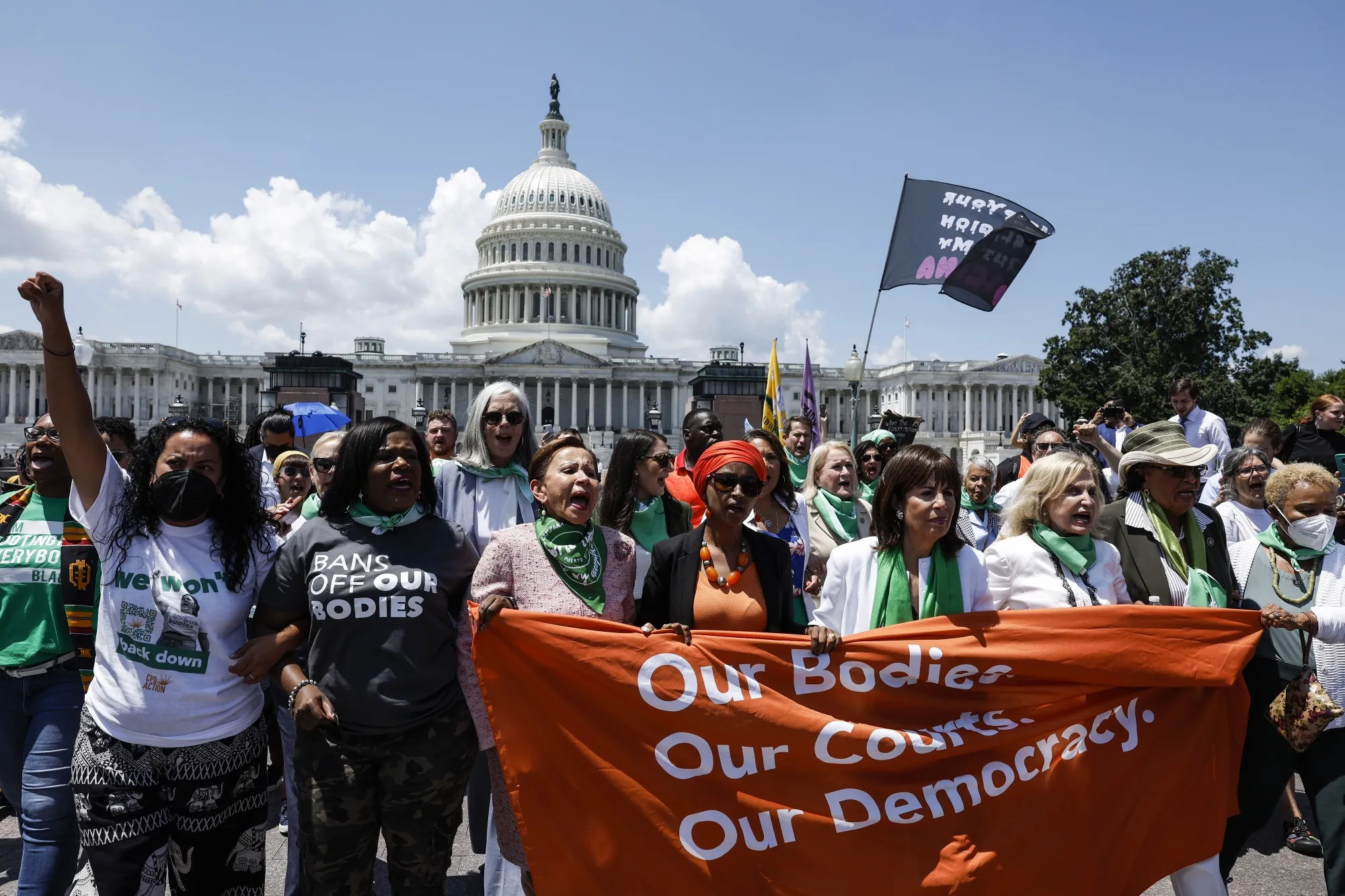 An abortion rights protest in front of the US&nbsp;Supreme Court Building.