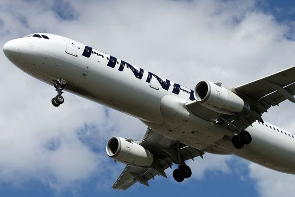 A Finnair passenger jet.