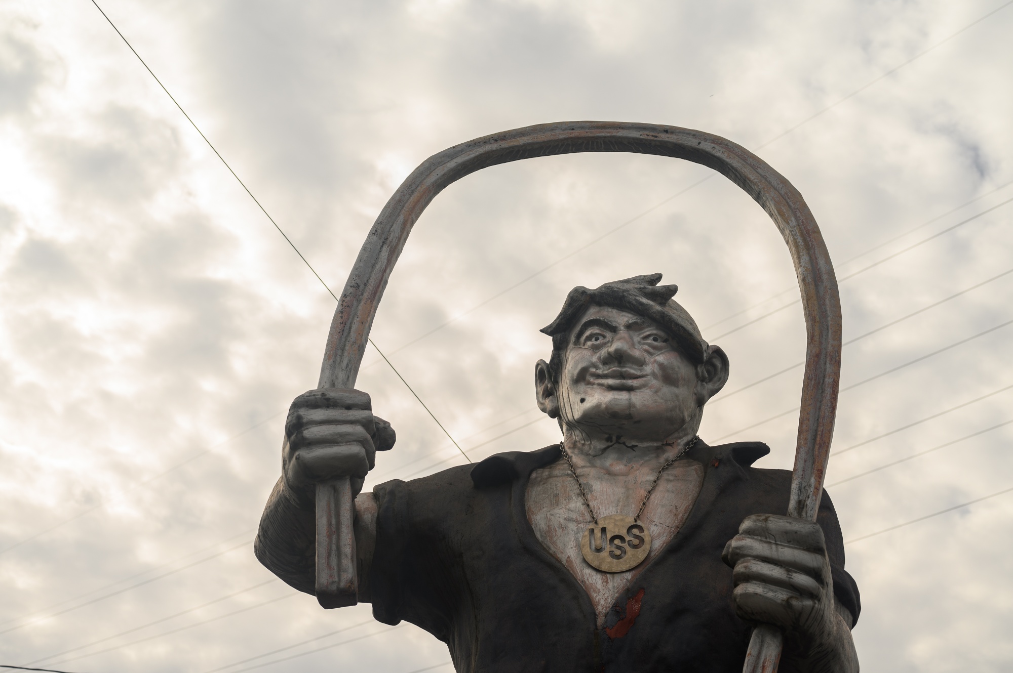 A statue of&nbsp;American folk hero Joe Magarac at a&nbsp;US&nbsp;Steel Corp.&nbsp;mill in Braddock, Pennsylvania.