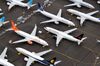 SEATTLE, WA - JUNE 27: Boeing 737 MAX airplanes are stored in an area adjacent to Boeing Field, on June 27, 2019 in Seattle, Washington. After a pair of crashes, the 737 MAX has been grounded by the FAA and other aviation agencies since March, 13, 2019. The FAA has reportedly found a new potential flaw in the Boeing 737 Max software update that was designed to improve safety. (Photo by Stephen Brashear/Getty Images)