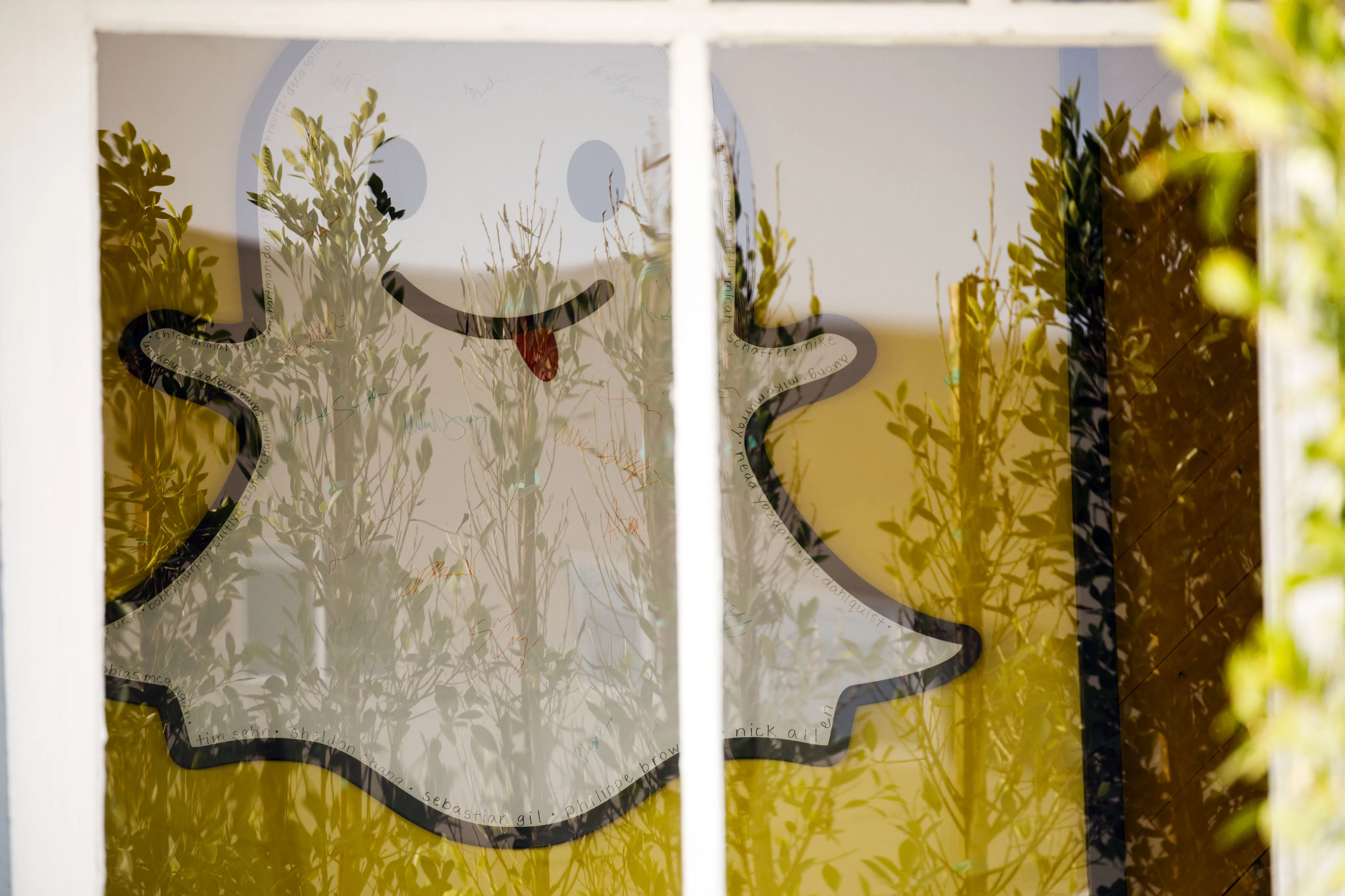 An Snap Inc. logo is seen inside the company's building in the Venice Beach neighborhood of Los Angeles, California, U.S.
