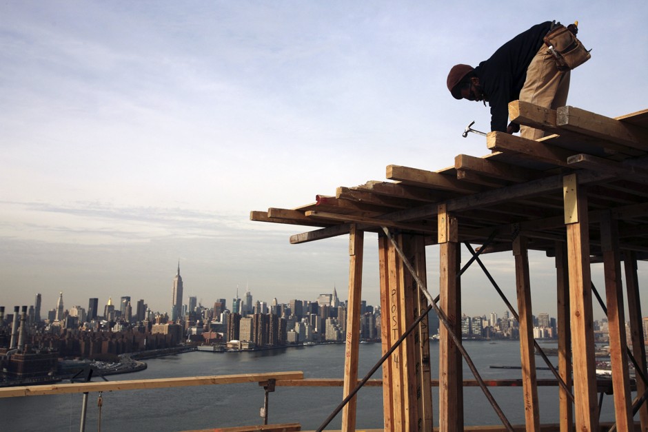 Construction for a new condominium building in Williamsburg, Brooklyn.