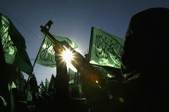 Hamas Militants March Against Israeli Military Action