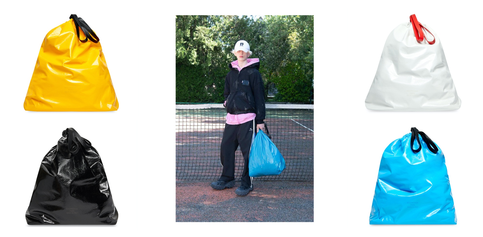 Buy a Balenciaga sack modeled after a plastic garbage bag for