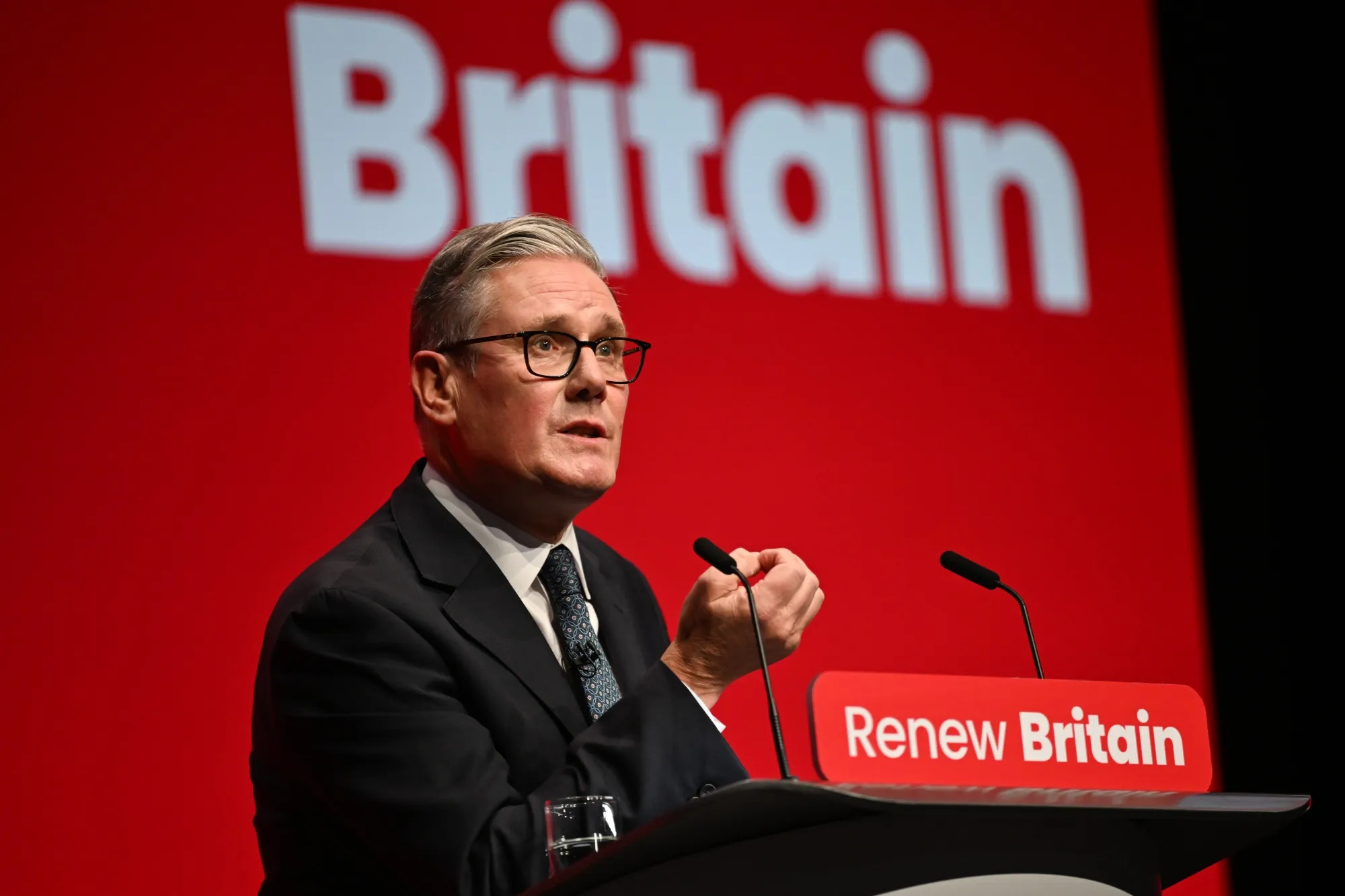 Keir Starmer at the UK Labour Party annual conference in Liverpool on Sept. 30.