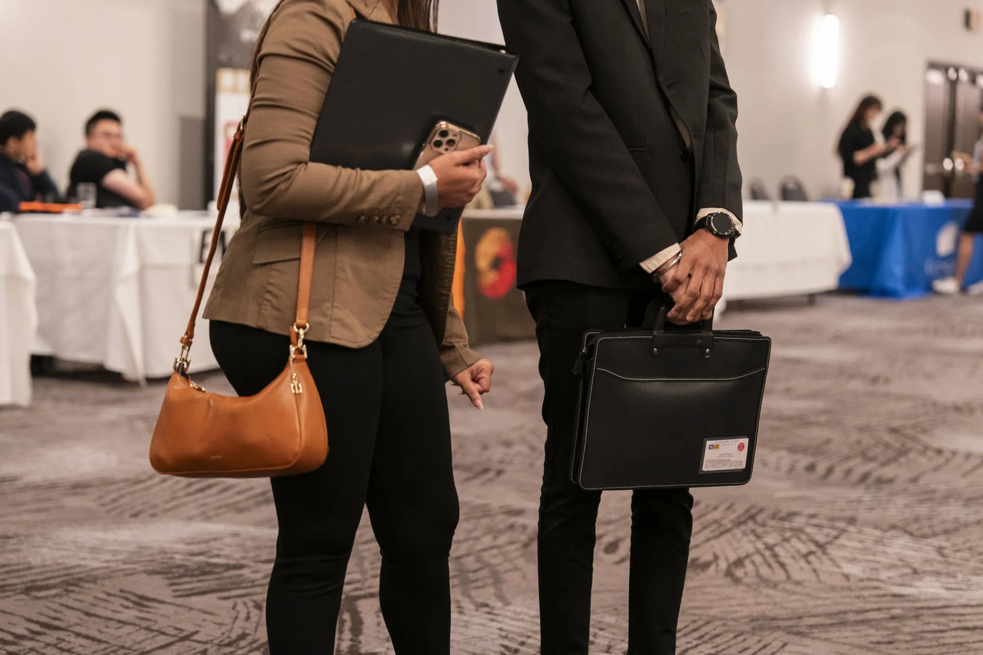 Attendees at a career fair in Burnaby, British Columbia, Canada.