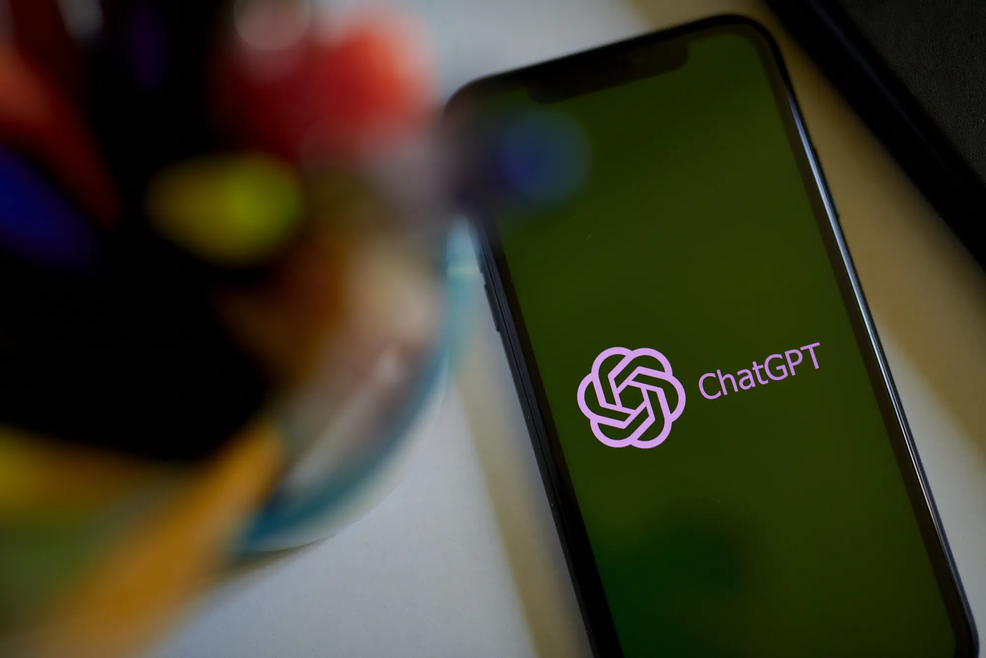 The ChatGPT logo on a smartphone arranged in the Brooklyn borough of New York, US, on Thursday, March 9, 2023.&nbsp;